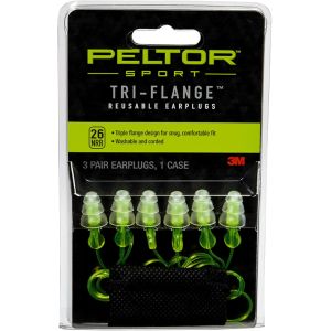 Peltor Sport Tri-Flange Corded Reusable Earplugs